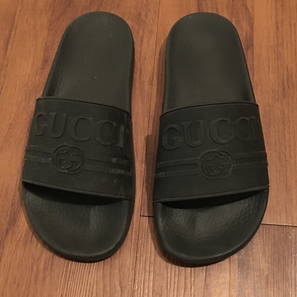 Authentic Gucci Logo Rubber Slides